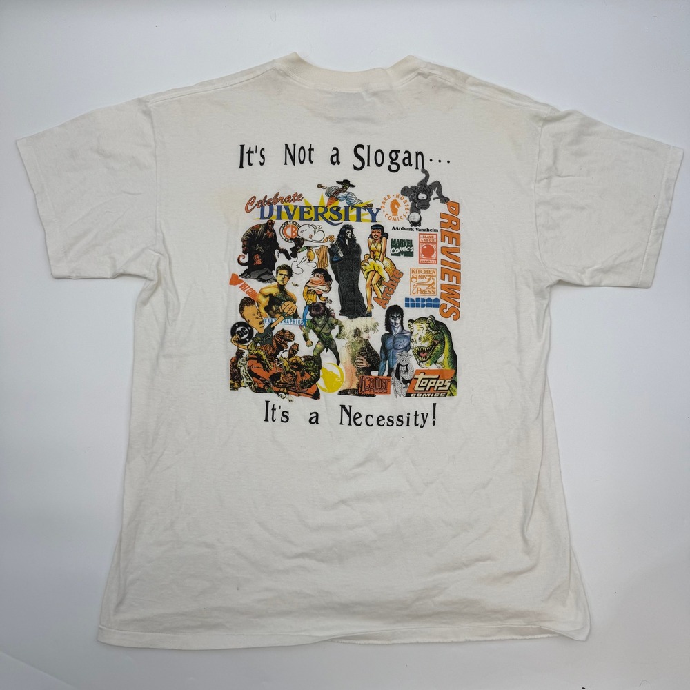 Celebrate Diversity Comic Book Shirt Mens Size XL White Marvel DC Promo